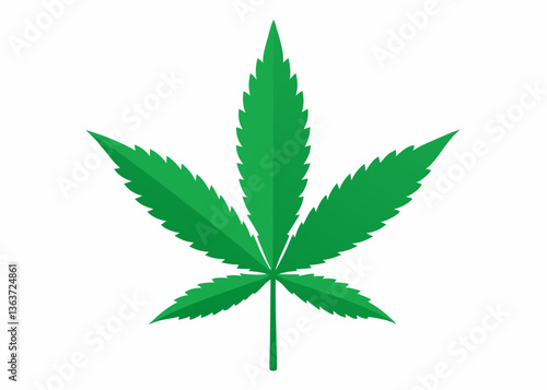 Cannabis Leaf: A vibrant illustration of a cannabis leaf, showcasing its characteristic shape and bright green color.