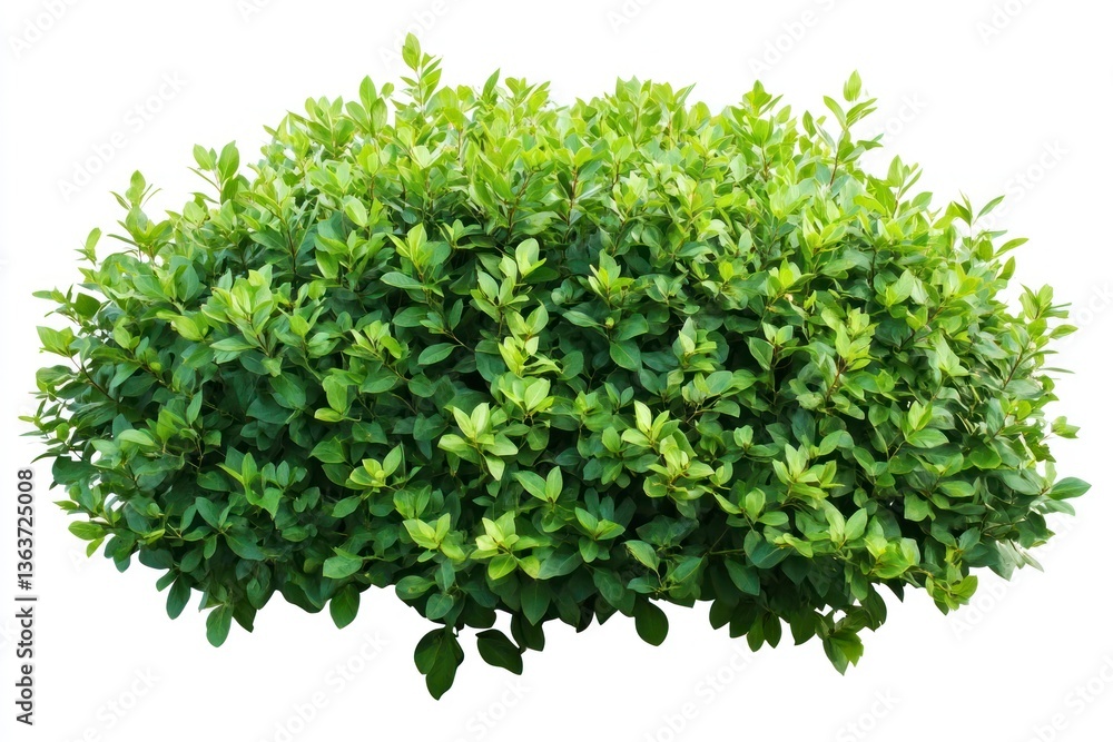 Obraz premium Isolated Bush with Green Leaves on White Background for Landscaping Design