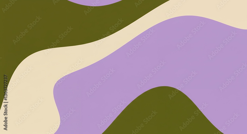 Fototapeta premium Abstract Purple Green Beige Wave Background