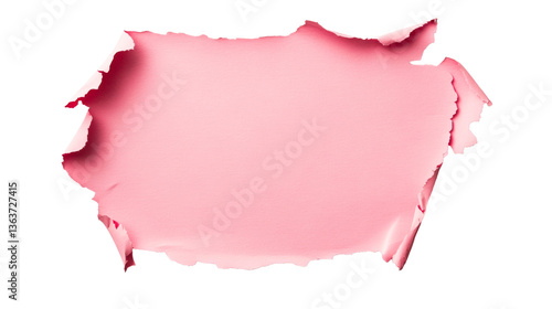 Wallpaper Mural Pink torn paper with curled edges, textured background, cut out transparent Torontodigital.ca