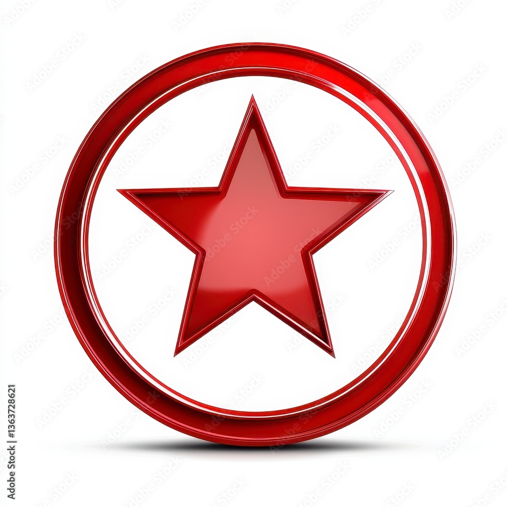 Red Circular Star Emblem Red Circular Star Emblem