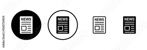 Newspaper icon logo design. news paper sign and symbolign