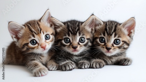 Wallpaper Mural Playful Kittens Frolicking Together on a White Background Torontodigital.ca