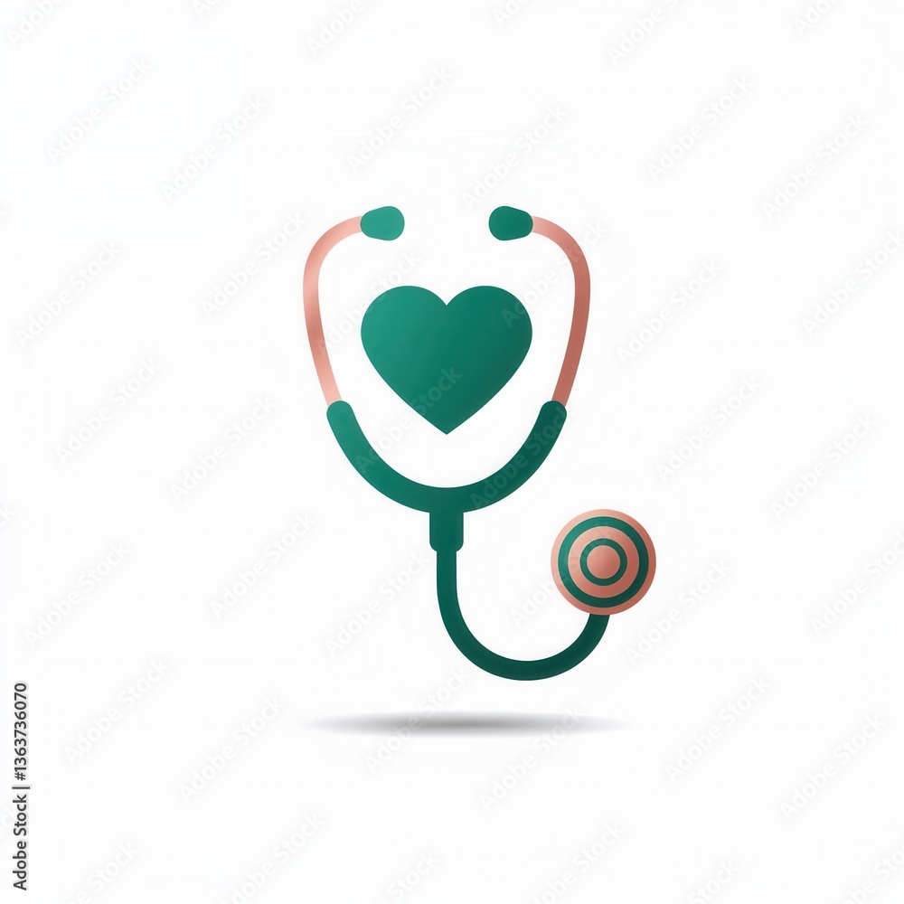 Heart health concept with stethoscope icon for medical designs Heart health concept with stethoscope icon for medical designs