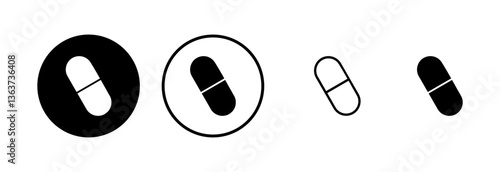 Pills icon logo design. capsule icon. Drug sign and symbol