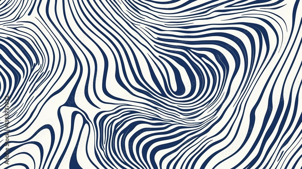 Abstract swirling lines creating an intriguing pattern in blue and white Abstract swirling lines creating an intriguing pattern in blue and white