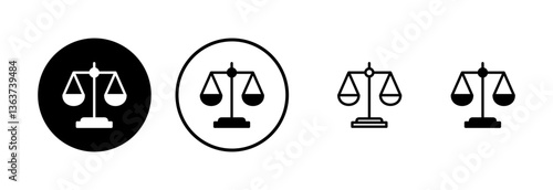 Scales icon logo design. Law scale icon. Justice sign and symbol