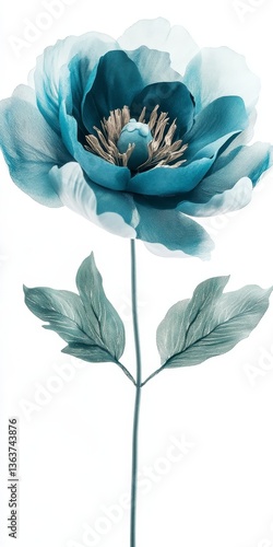 Elegant Teal Floral Design