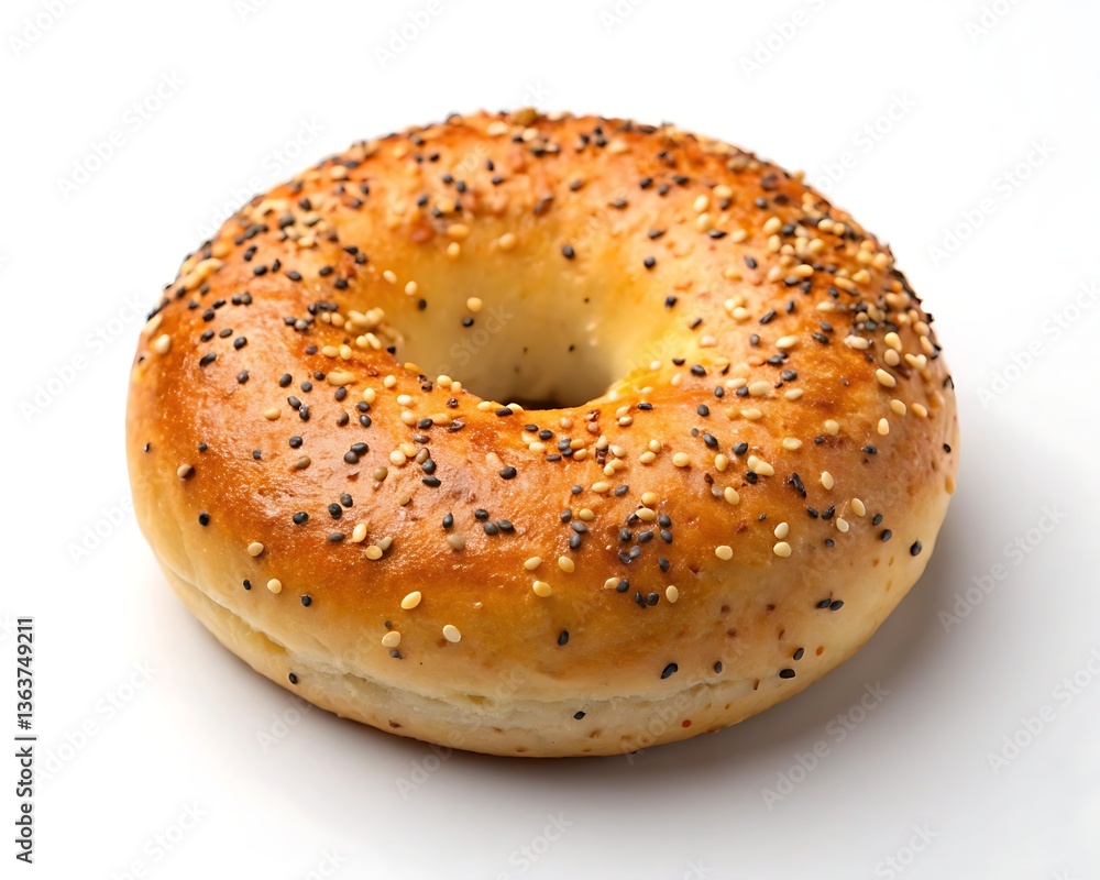 Everything bagel, delicious bakery product Everything bagel, delicious bakery product