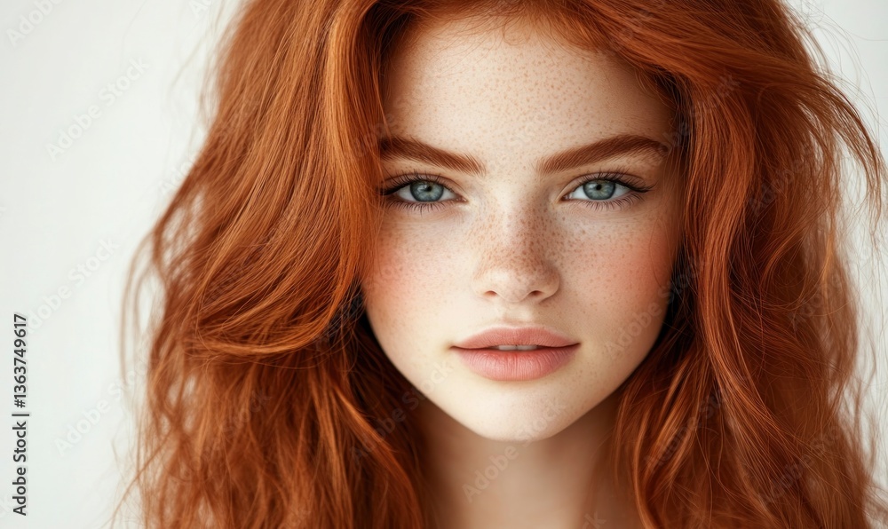Red haired woman portrait beauty shot Red haired woman portrait beauty shot