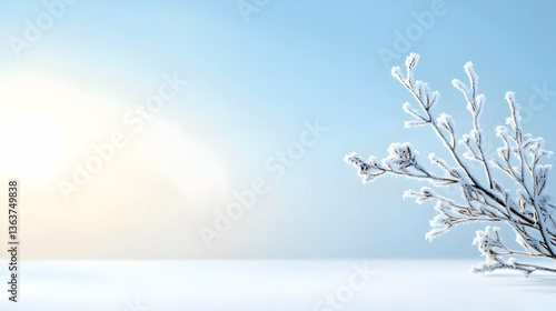 Wallpaper Mural Frosty Branch Against Sunrise Landscape Torontodigital.ca