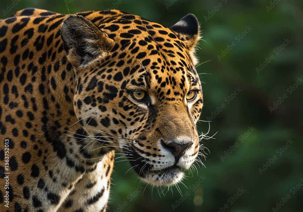 Nature Photography Close-Up of a Jaguar with Striking Detail and Lighting Nature Photography Close-Up of a Jaguar with Striking Detail and Lighting