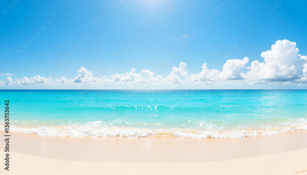 Fototapeta premium Serene beach scene with turquoise water