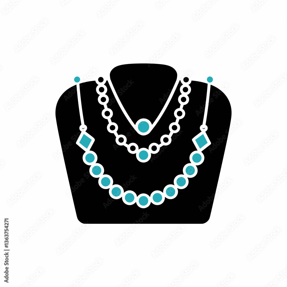Elegant Beaded Necklace Display Icon with Pendant for Jewelry Shops Elegant Beaded Necklace Display Icon with Pendant for Jewelry Shops