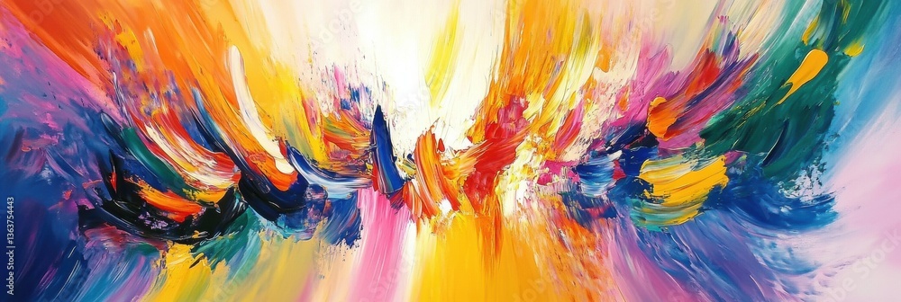 custom made wallpaper toronto digitalVibrant abstract painting with dynamic brushstrokes showcasing expressive colors and modern art aesthetics in a contemporary art setting