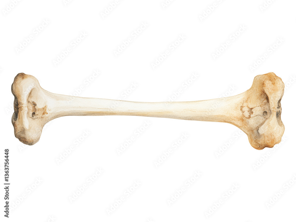 Isolated Human Bone on White Background Display Isolated Human Bone on White Background Display