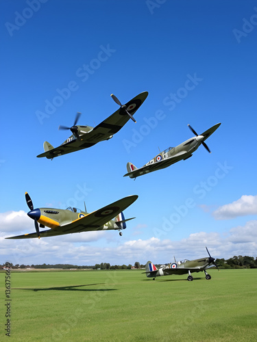 Fototapeta Four Supermarine Spitfire