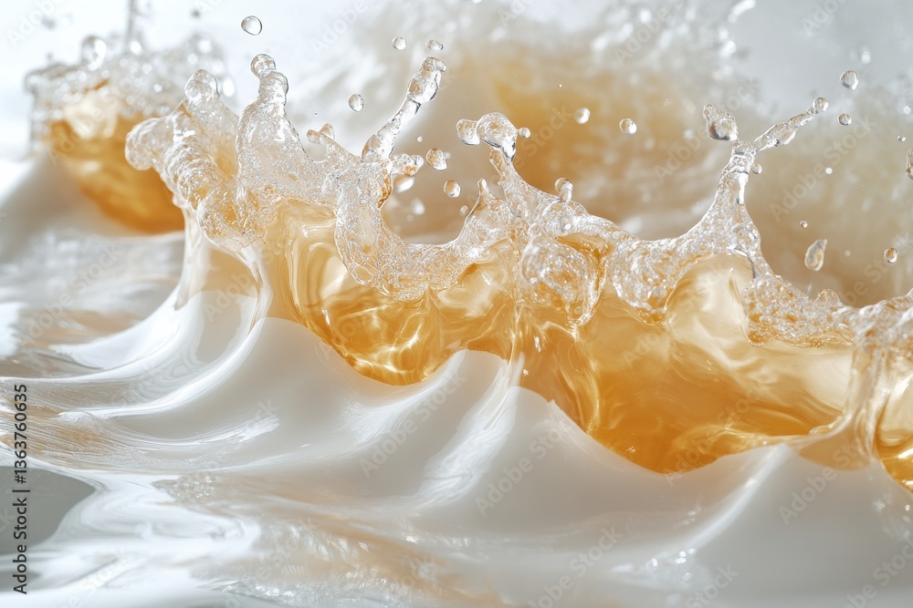 Splashing Water Waves with Brown Liquid and Bubbles in Motion Splashing Water Waves with Brown Liquid and Bubbles in Motion