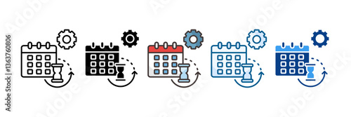 Project Delays Icon Set Multiple Style Collection