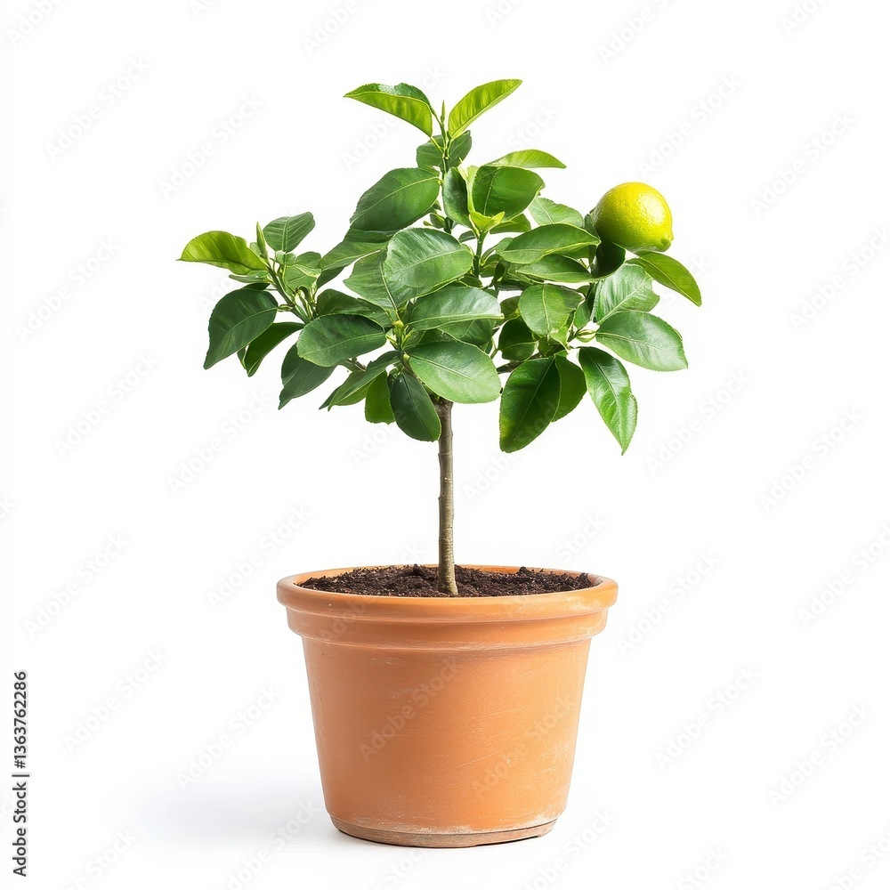 Fototapeta premium Small Citrus Tree in Pot