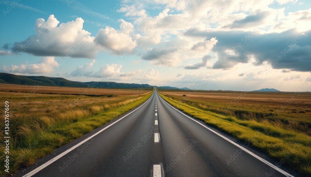 Fototapeta premium Open road stretches to horizon