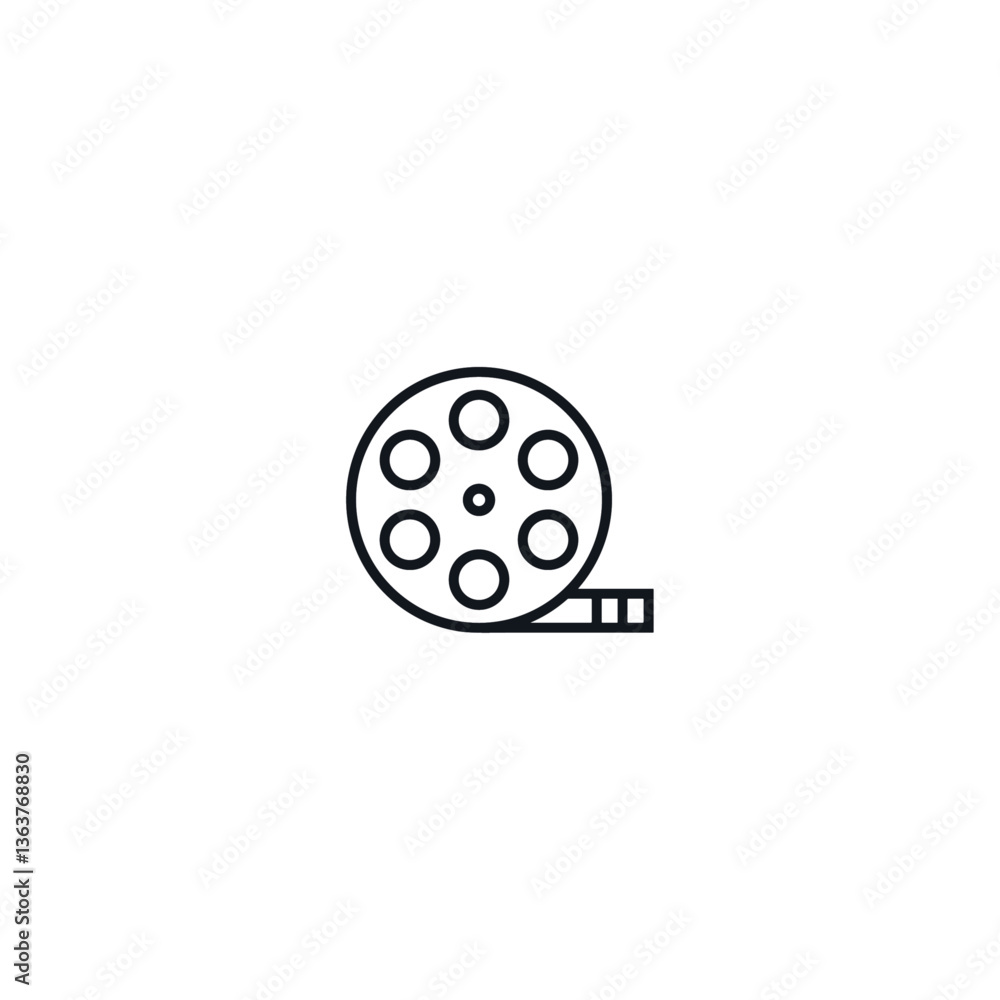 Film reel icon logo flat vector design Film reel icon logo flat vector design
