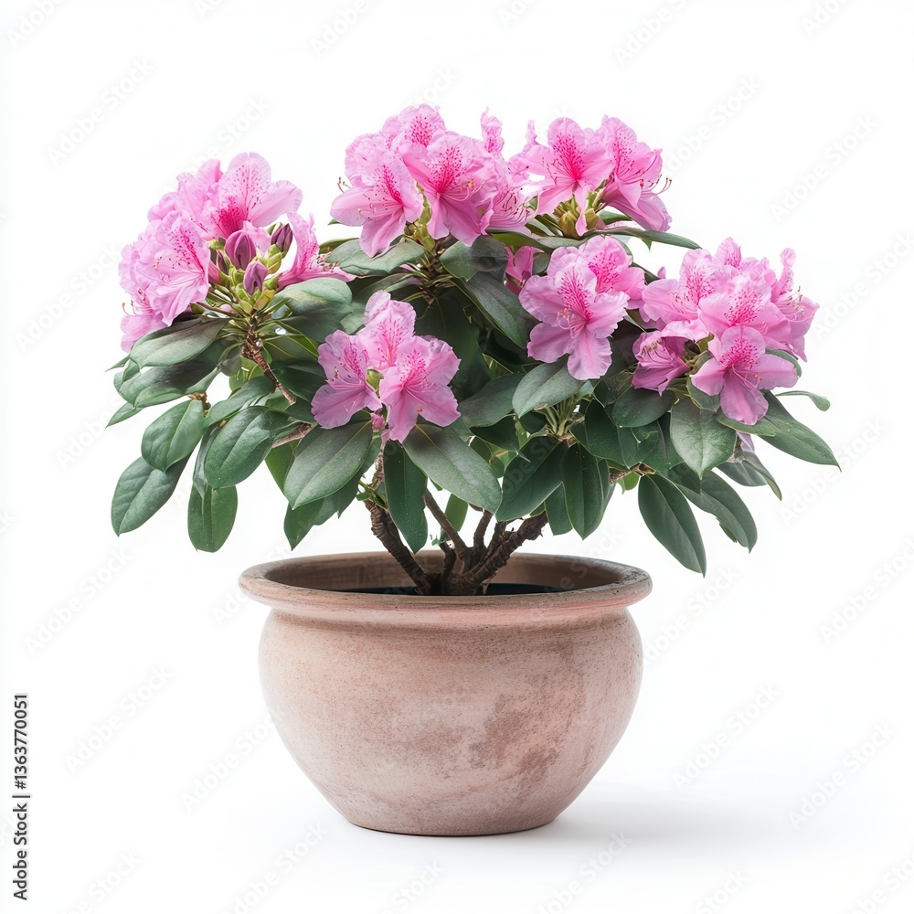 Fototapeta premium Pink Rhododendron in Pot