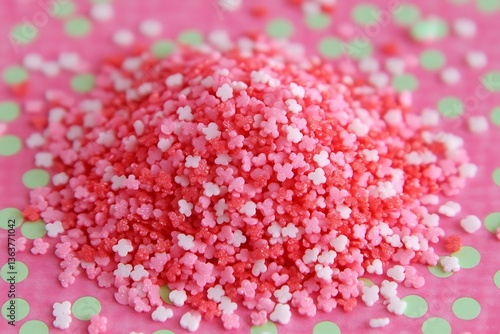 Wallpaper Mural Sweet flower and teddy bear sprinkles on a delightful patterned background Torontodigital.ca