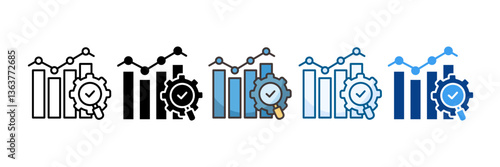 Market Correction Icon Set Multiple Style Collection