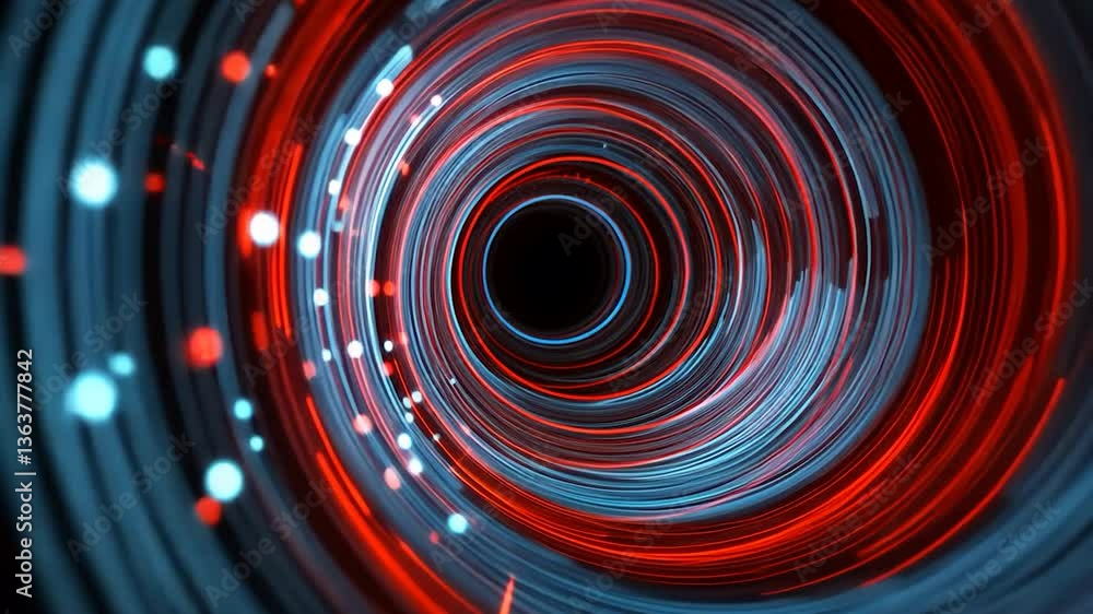 Abstract Red and Blue Light Tunnel: A Digital Vortex of Energy Abstract Red and Blue Light Tunnel: A Digital Vortex of Energy
