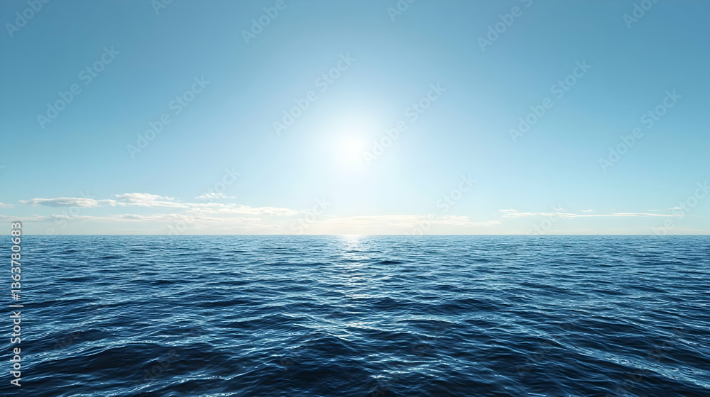 Obraz premium Vast Ocean Under Bright Sunny Sky