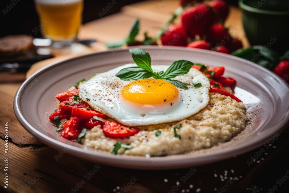 Close up of a protein breakfast in the real kitchen Close up of a protein breakfast in the real kitchen