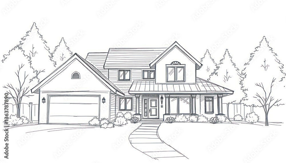 House blueprint sketch House blueprint sketch
