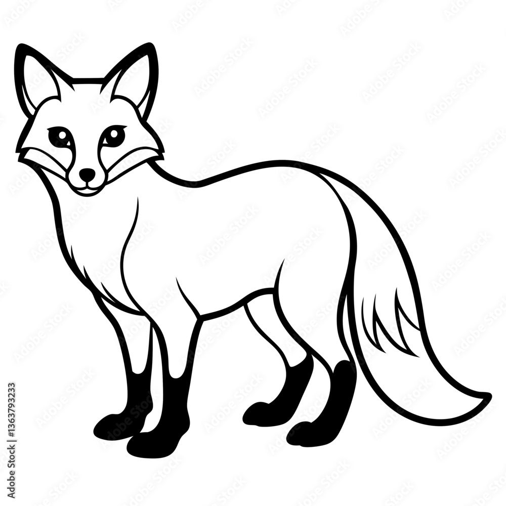 Cute red fox cartoon vector illustration, isolated mammal Cute red fox cartoon vector illustration, isolated mammal