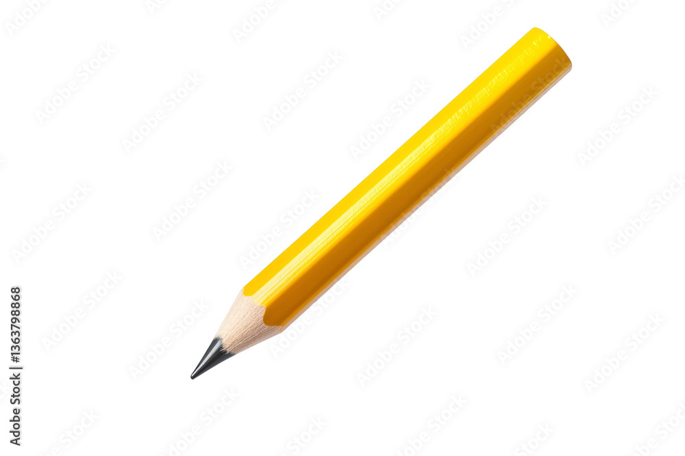 Yellow pencil with a black tip is on a white background, isolated Yellow pencil with a black tip is on a white background, isolated