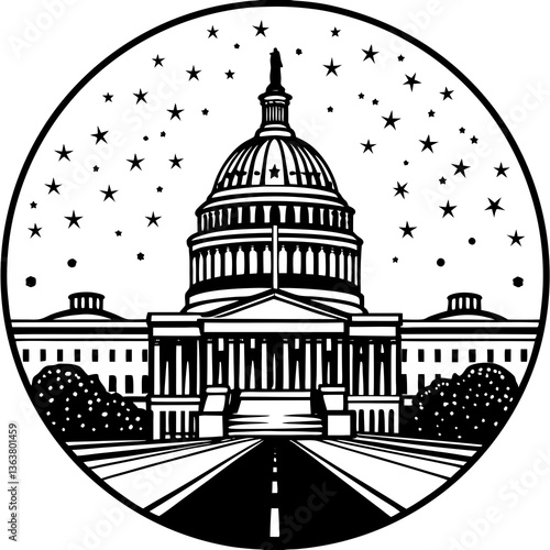The US Capitol's dome in Washington DC stands as a landmark of American government architecture