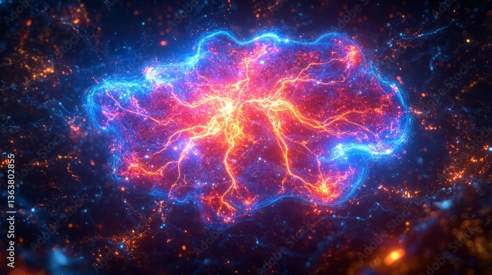 Fototapeta premium A mesmerizing cloud of vibrant cosmic energy bursts forth