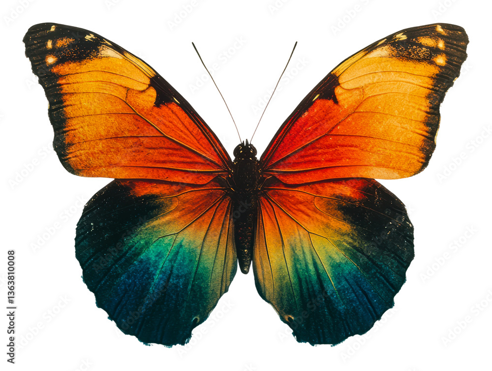 Fototapeta premium Colorful butterfly display nature isolated on transparent background