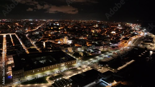 Wallpaper Mural Night Lisbon Skyline At Lisbon District Of Lisbon Portugal. City Skyline Showing Modern And Traditional Architecture. Building Metropole Landscape Commercial Building Vibrant. Torontodigital.ca