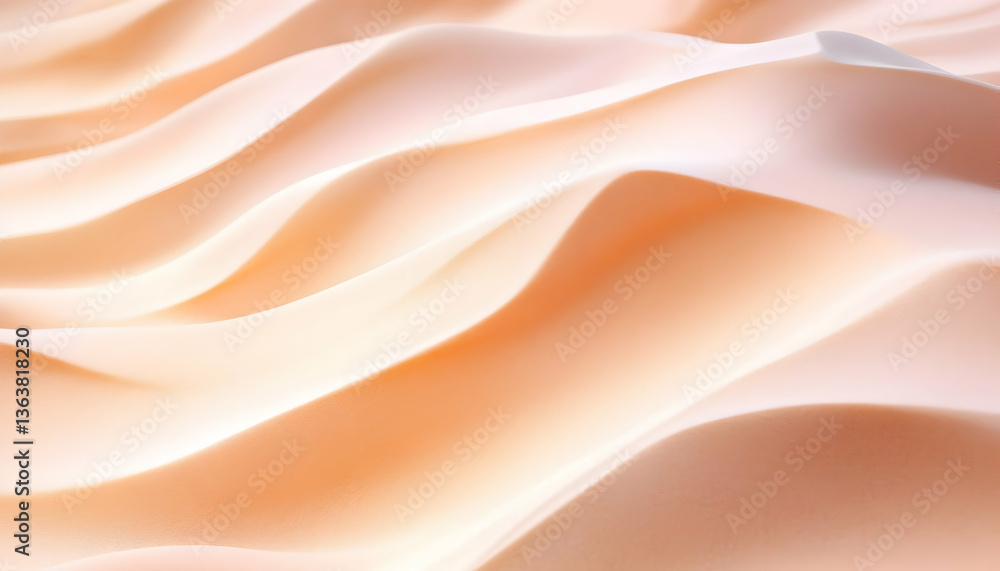 Fototapeta premium Soft, peach-toned waves of creamy texture