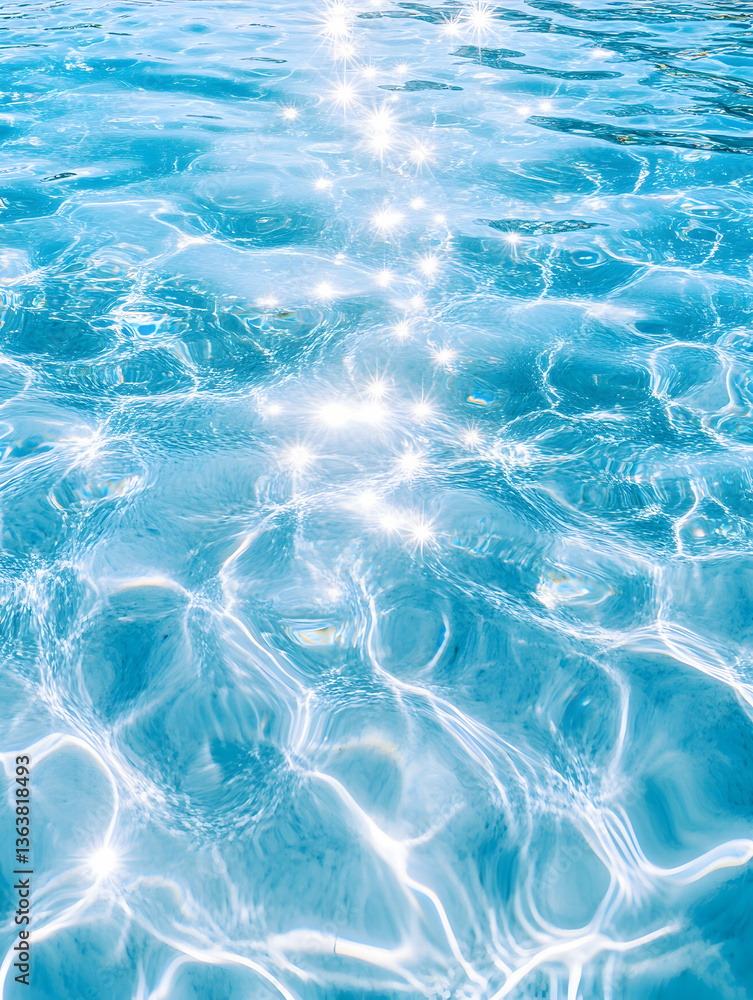 Obraz premium Sparkling blue water surface with light reflections
