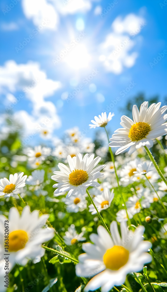 Sunny day, vibrant field of daisies Sunny day, vibrant field of daisies