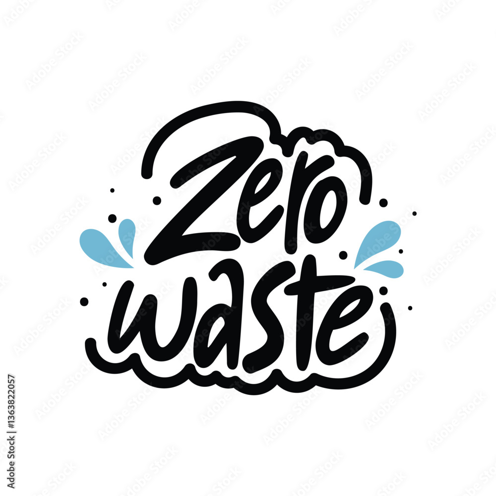Obraz premium Zero Waste Lettering Vector Design.