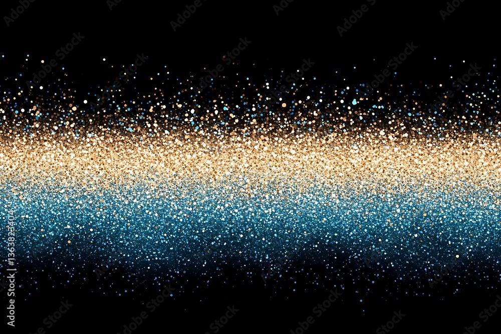 Fototapeta premium Sparkling confetti creates a layered gradient across a dark background