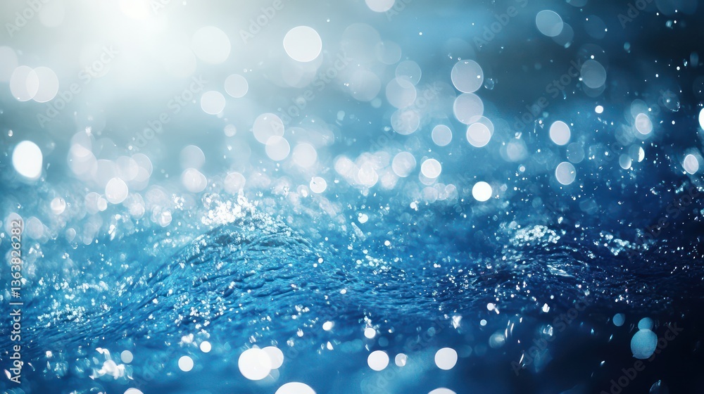 Sparkling ocean water, sunlit surface, bokeh background, perfect for website header Sparkling ocean water, sunlit surface, bokeh background, perfect for website header