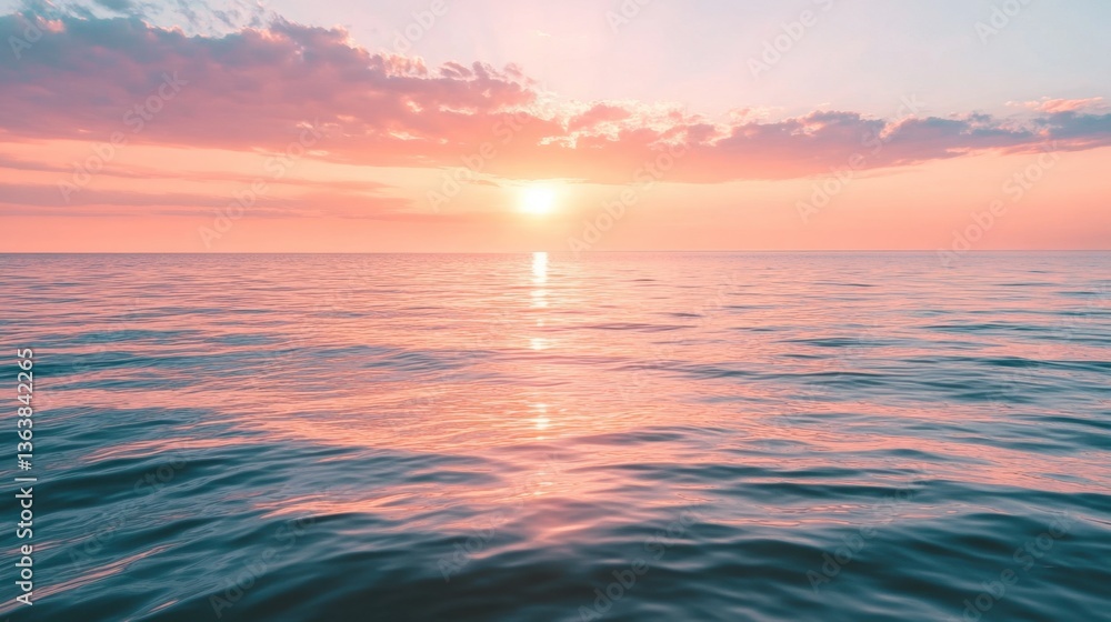 Obraz premium Pastel Sunset Over Ocean