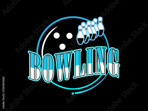 Bowling sport logo design vector illustration