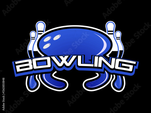 Bowling sport logo design vector illustration