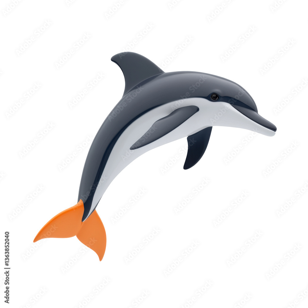 Fototapeta premium Dolphin swimming playfully in ocean waters marine life photography