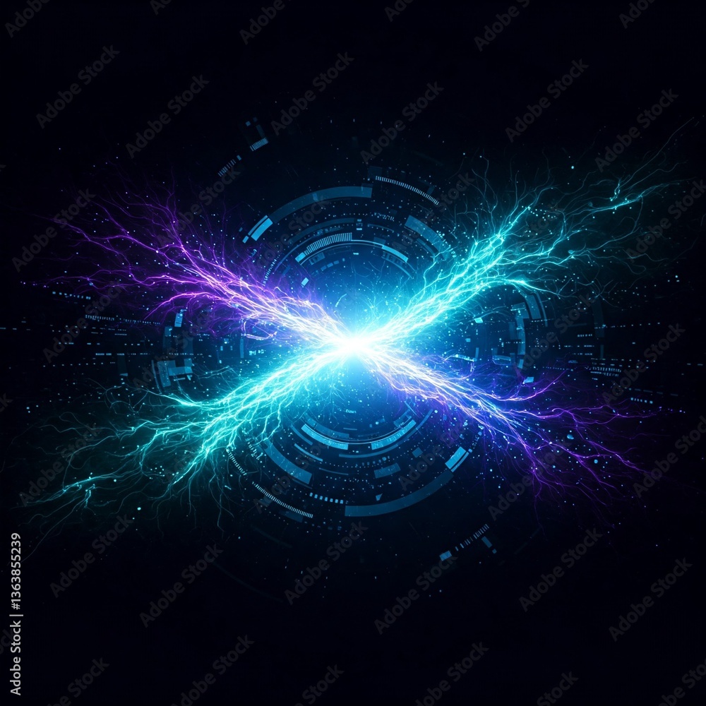 Obraz premium Abstract Tech Background with Futuristic Interface and Digital Elements